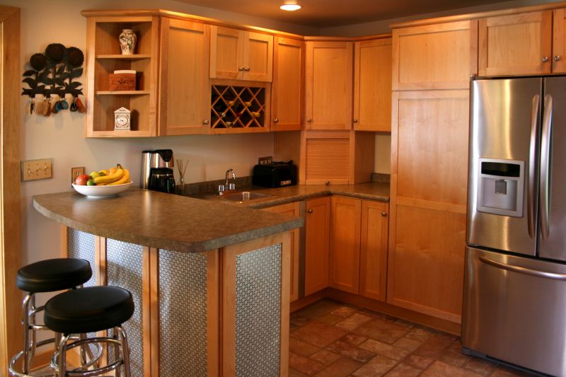 Repainted Cabinets with Modern Finish