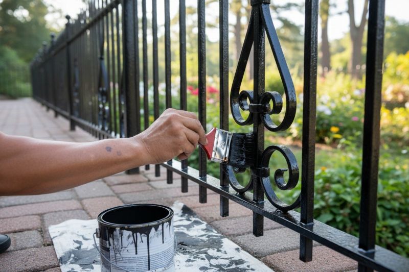 Galvanized Fence Painting in Waco, TX
